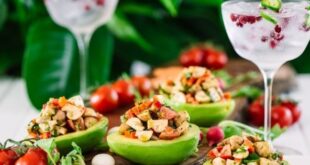 Baby Button Mushroom Stuffed Avocados